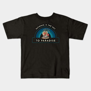 Patience Is The Key To Paradise Surfboard Skull Kids T-Shirt